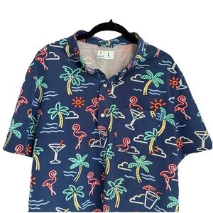 Chubbies The Neon Light Short Sleeve Friday Shirt Button Down Size Large EUC